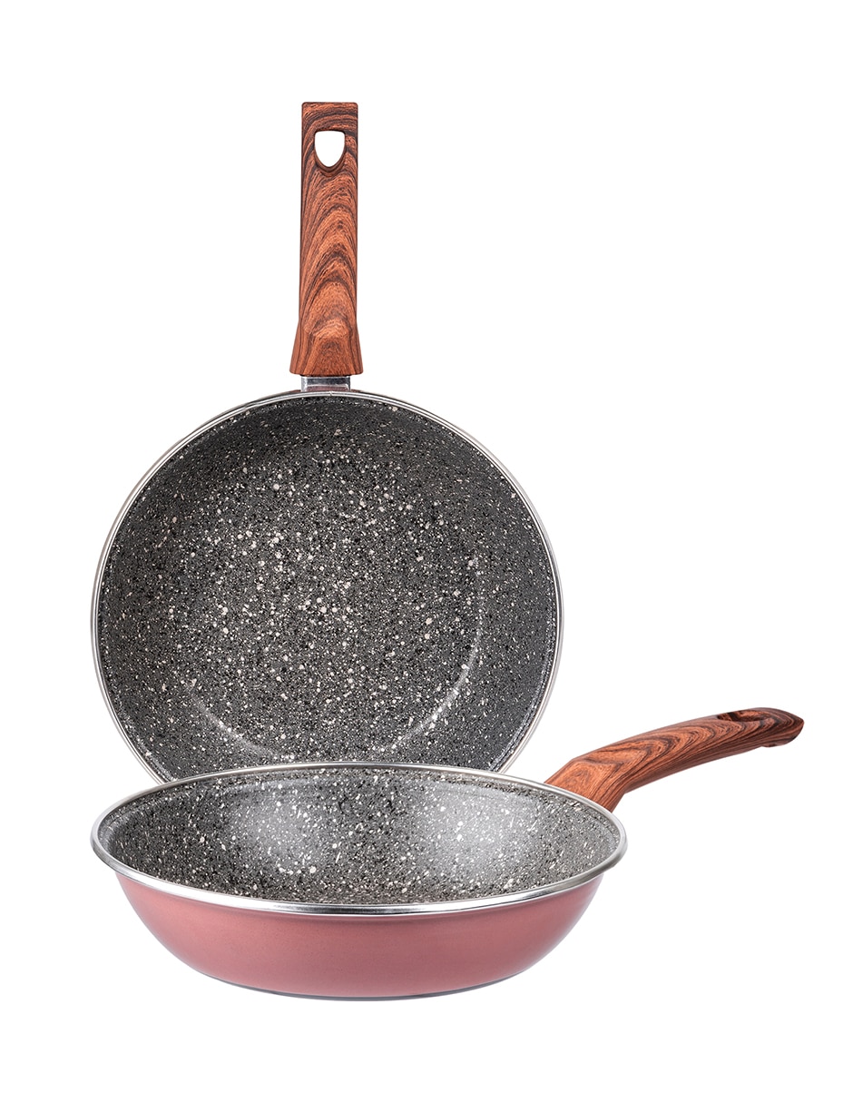 Set de sartenes de acero vitrificado 2 piezas Set de sartenes de acero vitrificado 2 piezas