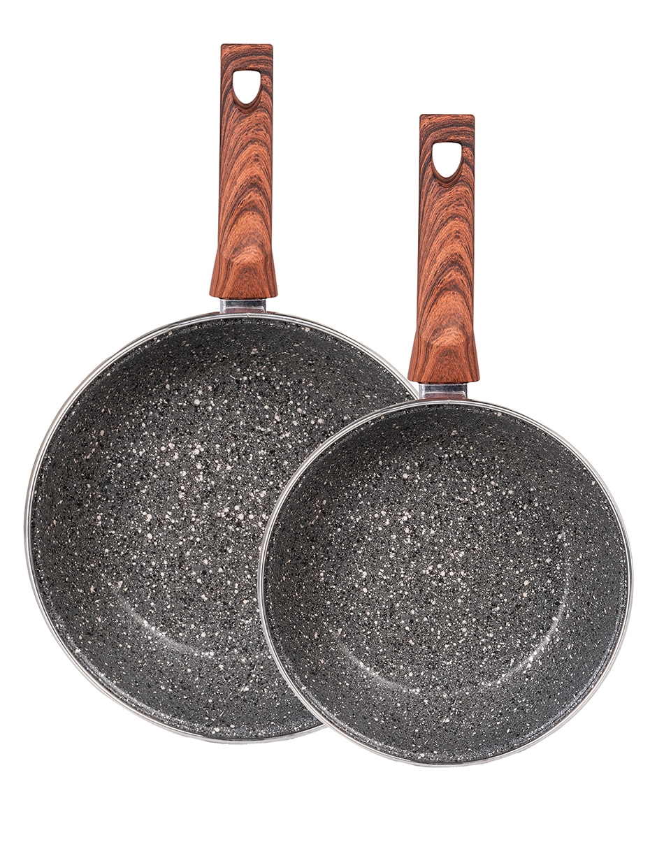 Set de sartenes de acero vitrificado 2 piezas 2