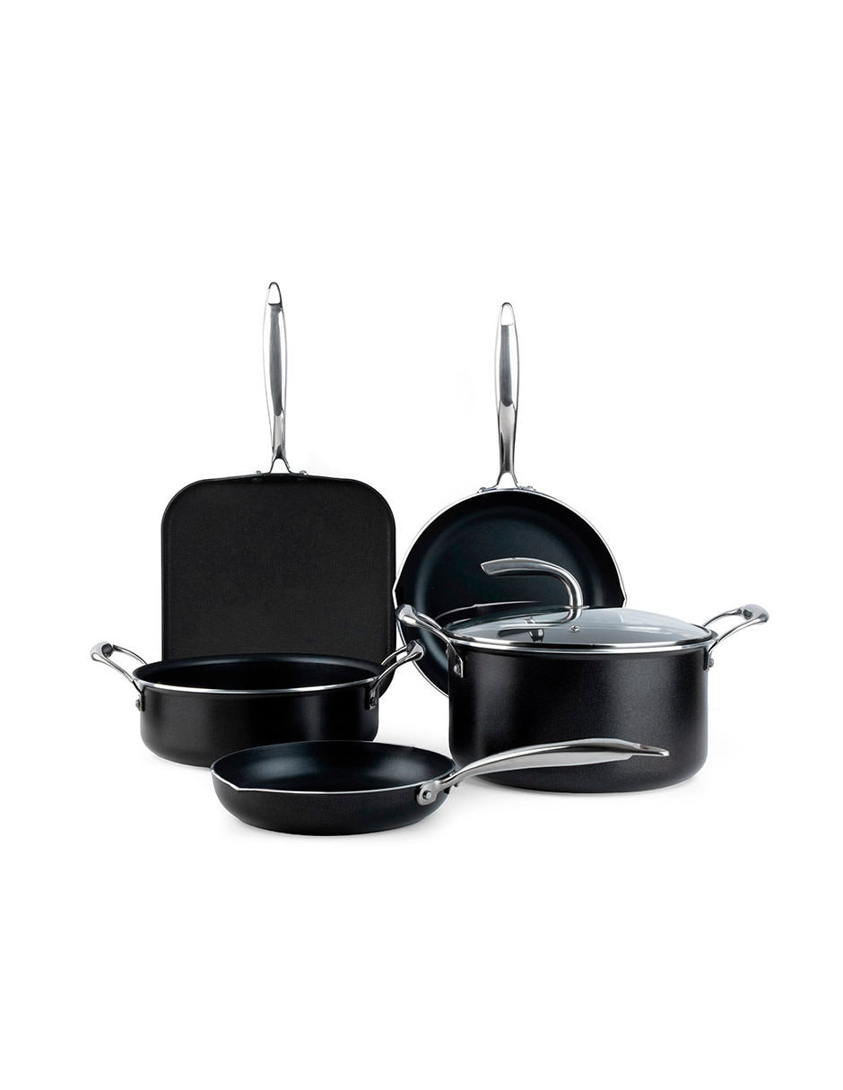 Batería de cocina Esencial de aluminio antiadherente sin PFOA 6 piezas Batería de cocina Esencial de aluminio antiadherente sin PFOA 6 piezas