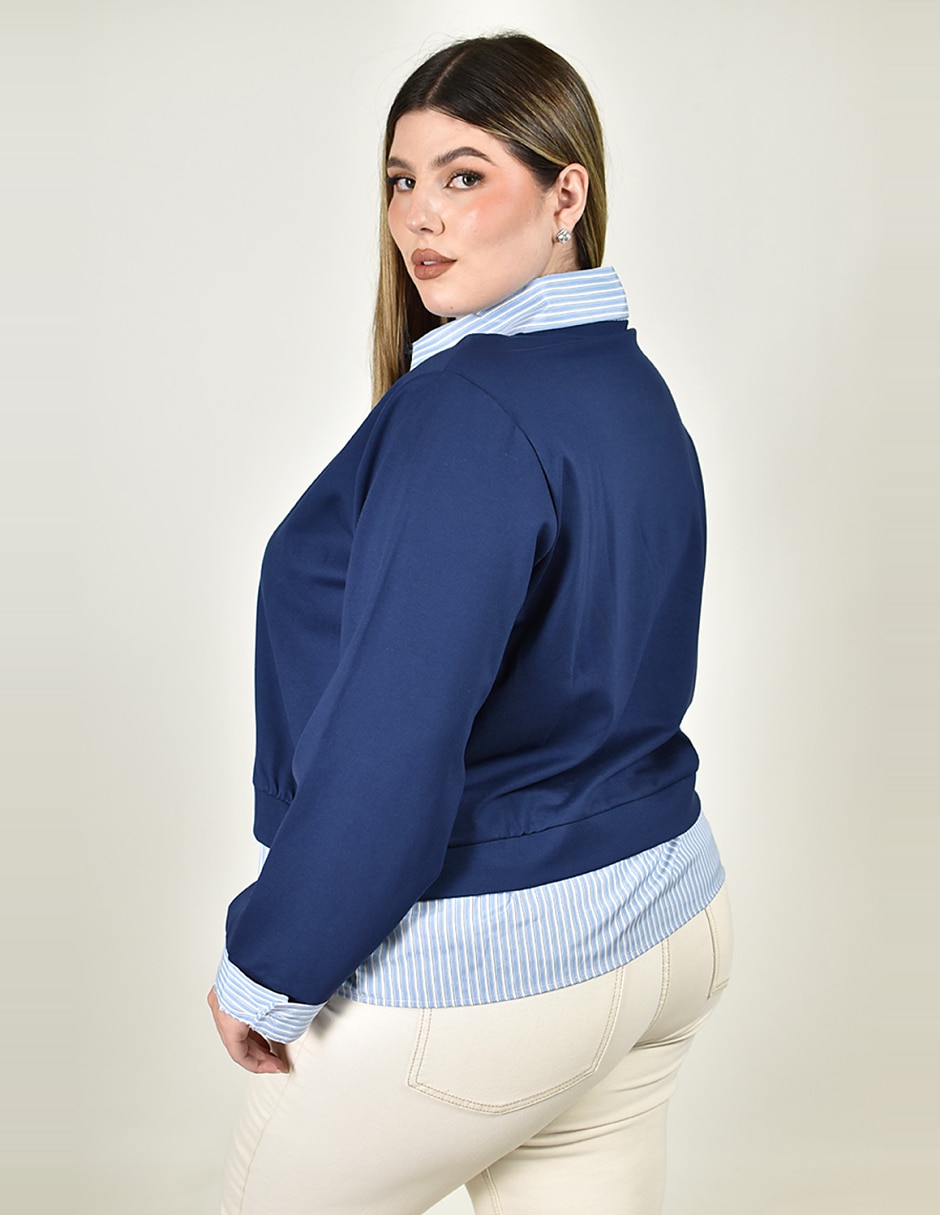 Sudadera con efecto doble prenda para mujer 5