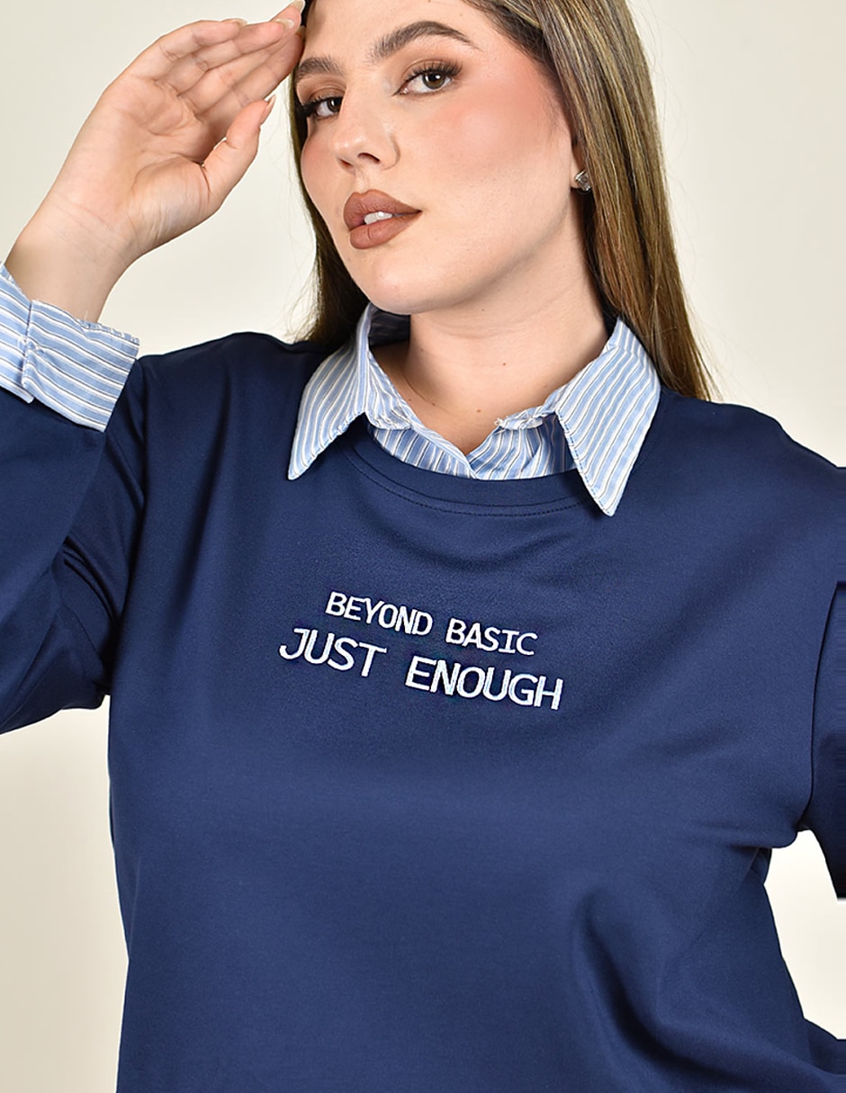 Sudadera con efecto doble prenda para mujer 4