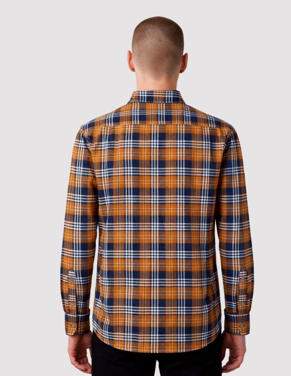 Camisa casual de algodón manga larga para hombre 7