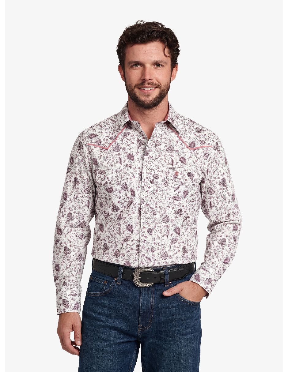 Camisa formal de algodón manga larga para hombre