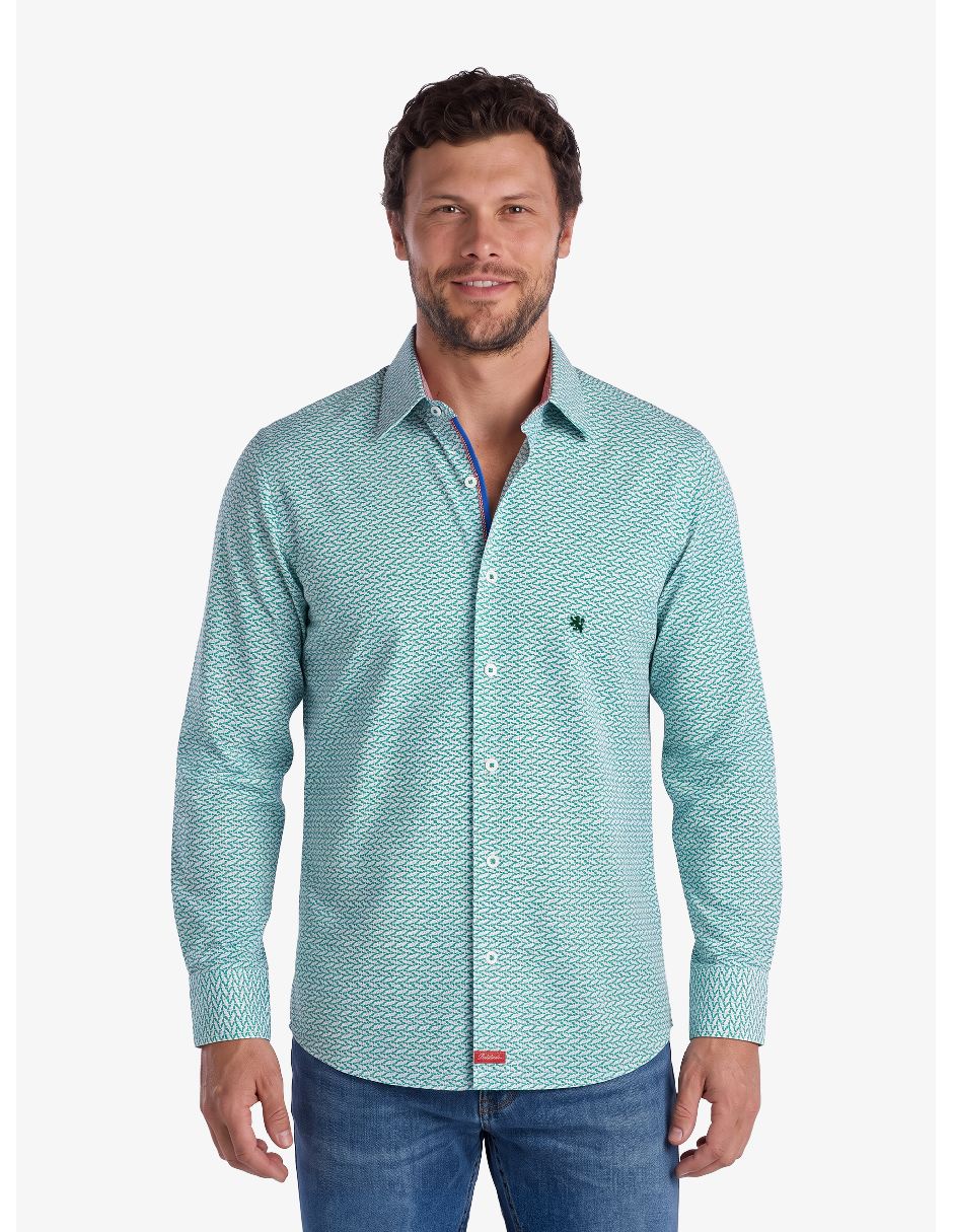 Camisa casual de algodón manga larga para hombre