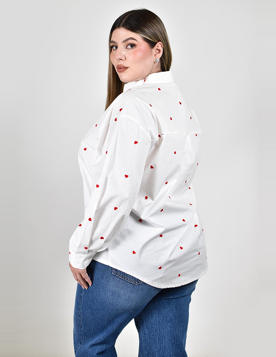 Camisa de algodón manga larga para mujer 5