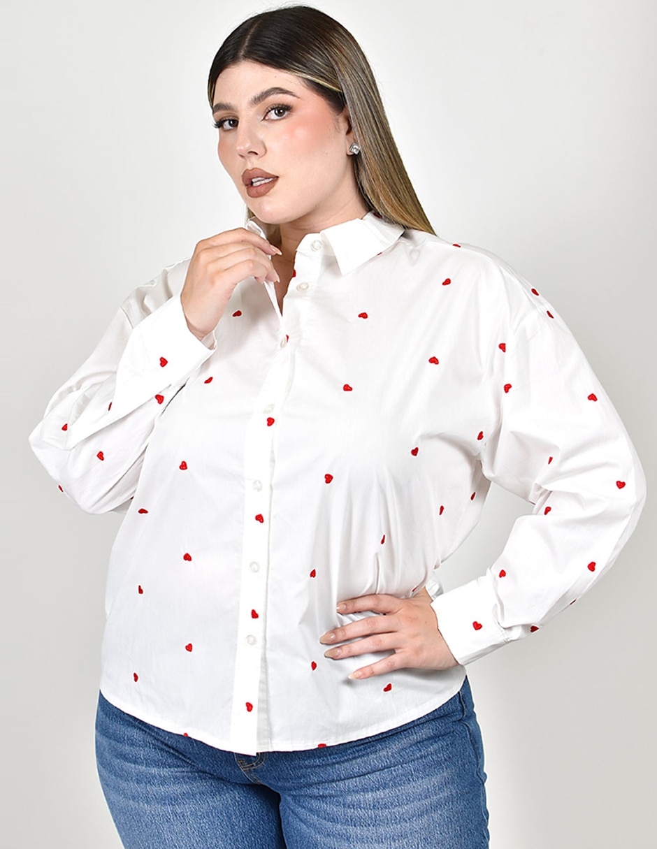 Camisa de algodón manga larga para mujer 2