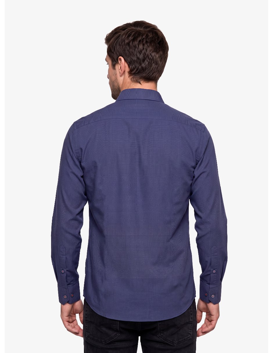 Camisa casual manga larga para hombre 7