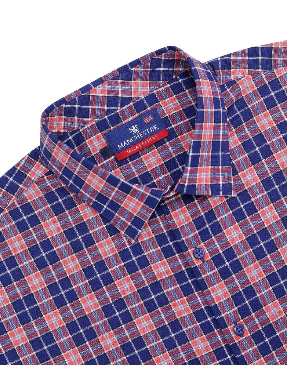 Camisa casual de algodón manga corta para hombre