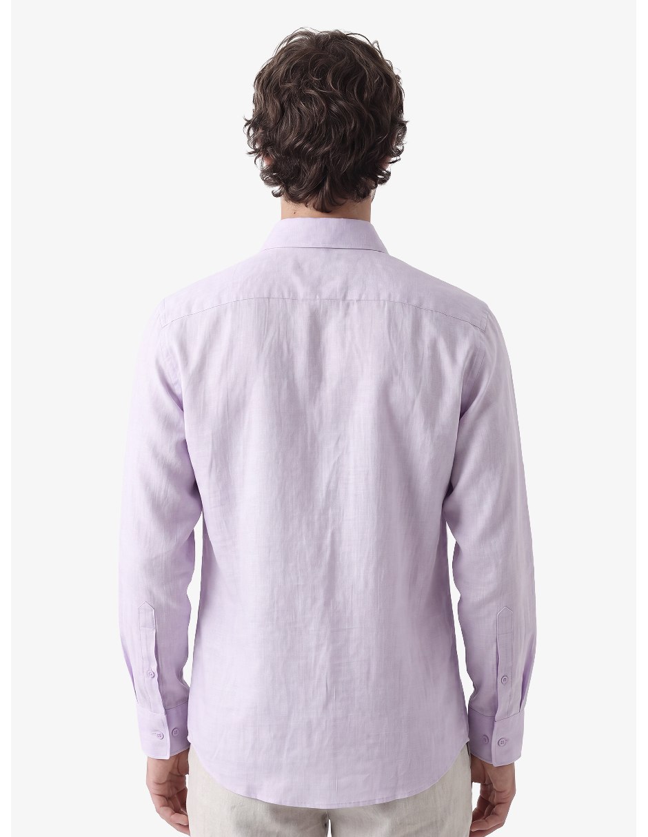 Camisa clásico de lino manga larga para hombre