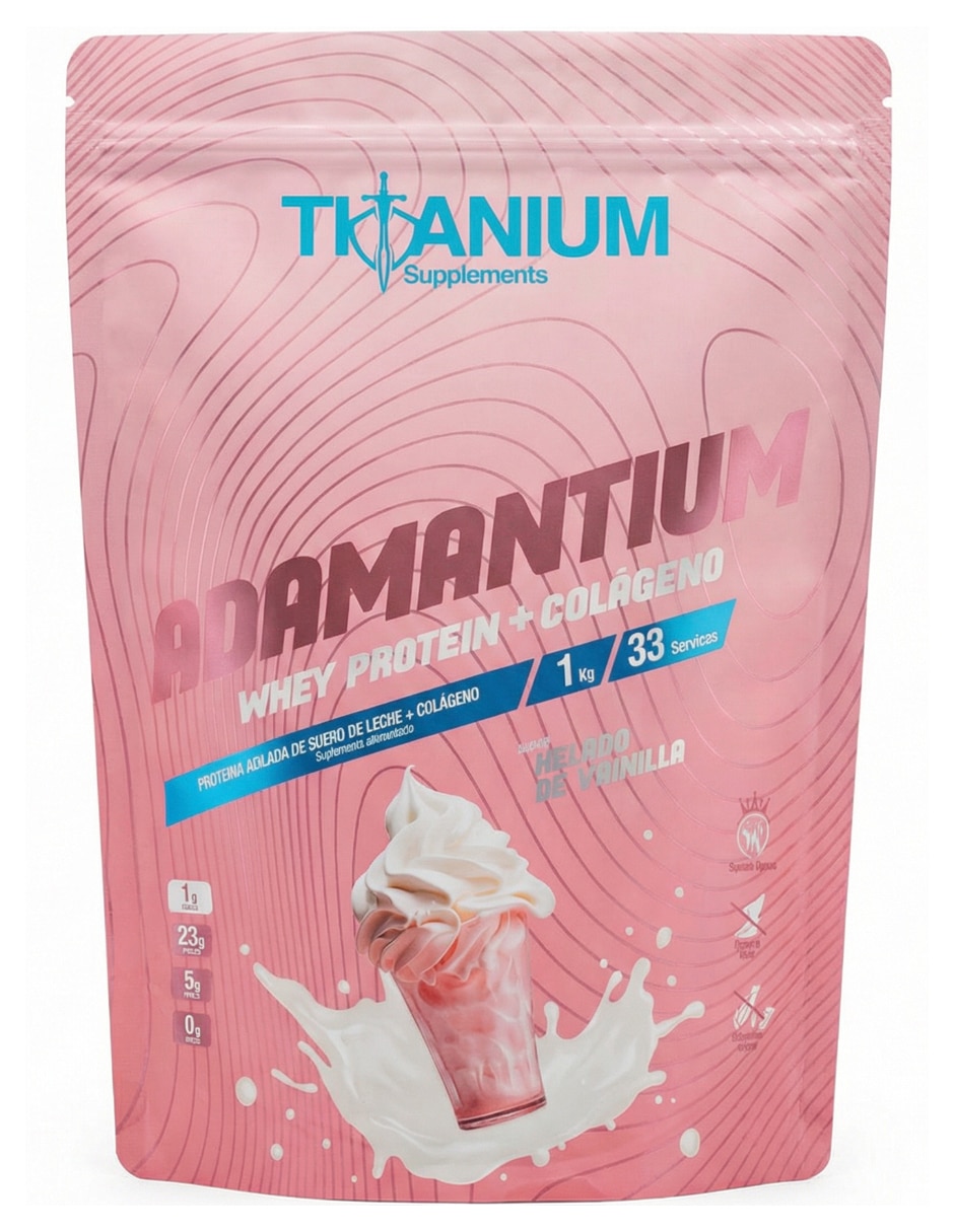 ADAMANTIUM con Colágeno y Proteína de Suero de Leche sabor Helado de vainilla de
