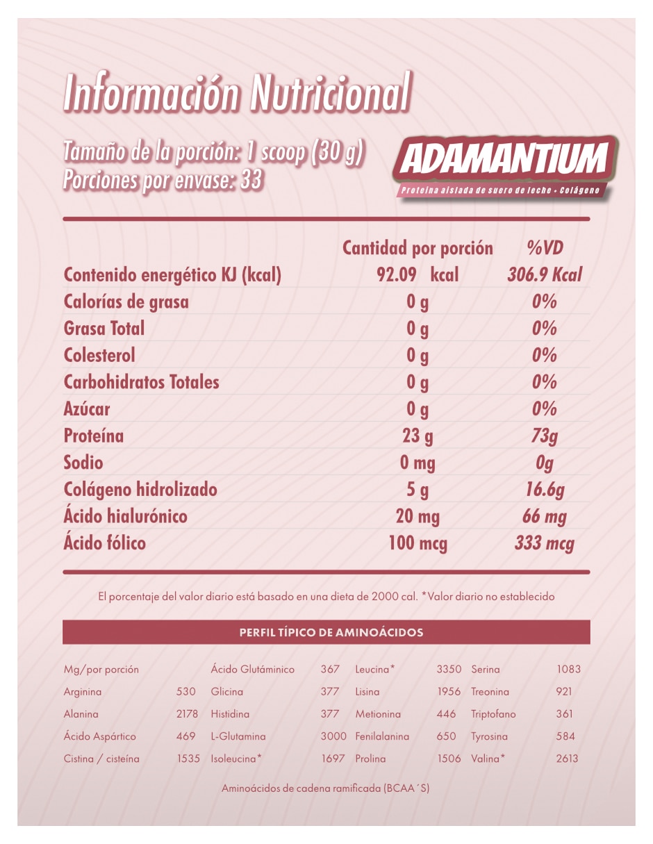 ADAMANTIUM con Colágeno y Proteína de Suero de Leche sabor Helado de vainilla de 3