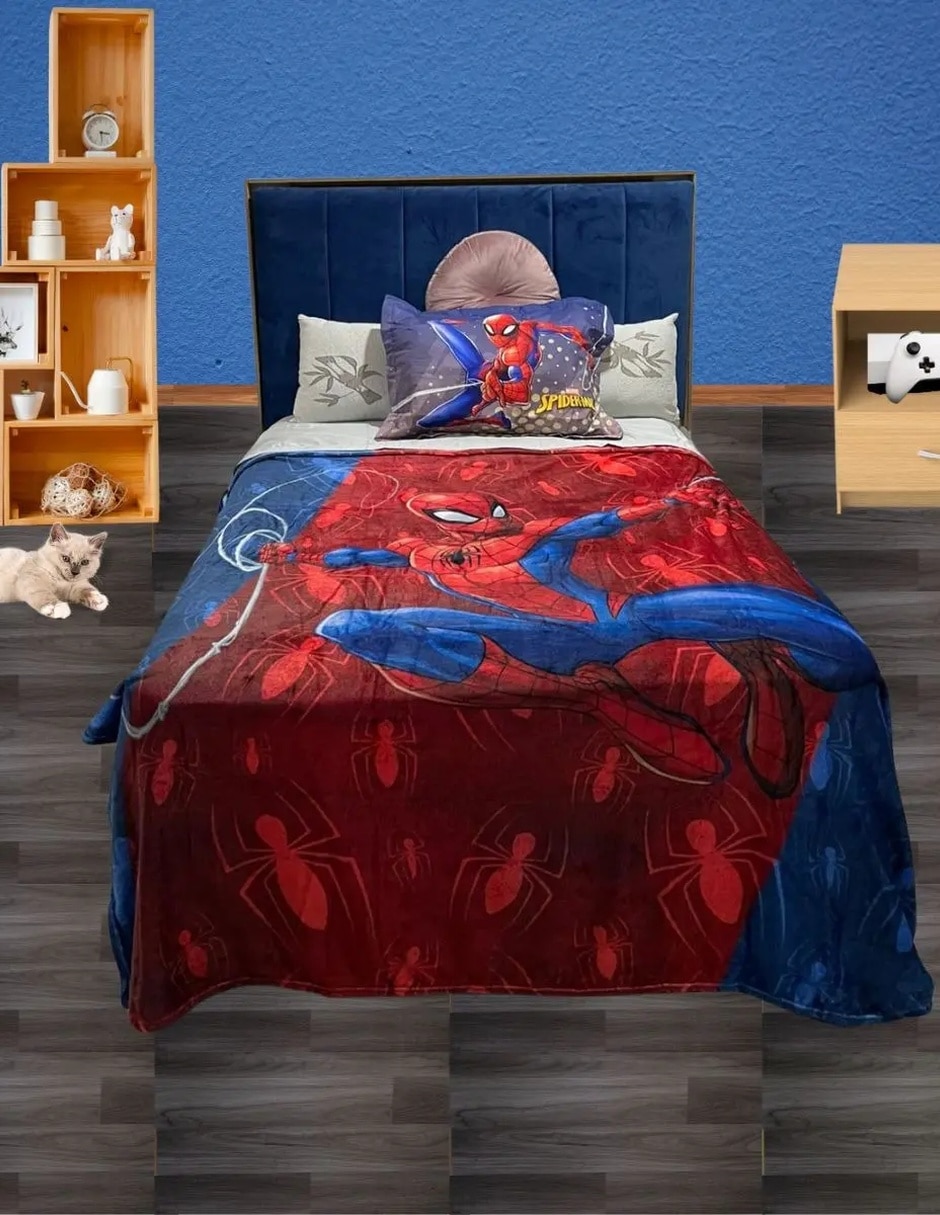 Cobertor marvel spiderman estampado infantil 4