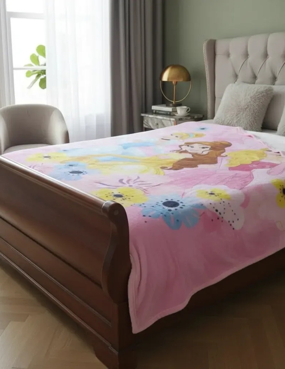 Cobertor princesas disney estampado infantil 5