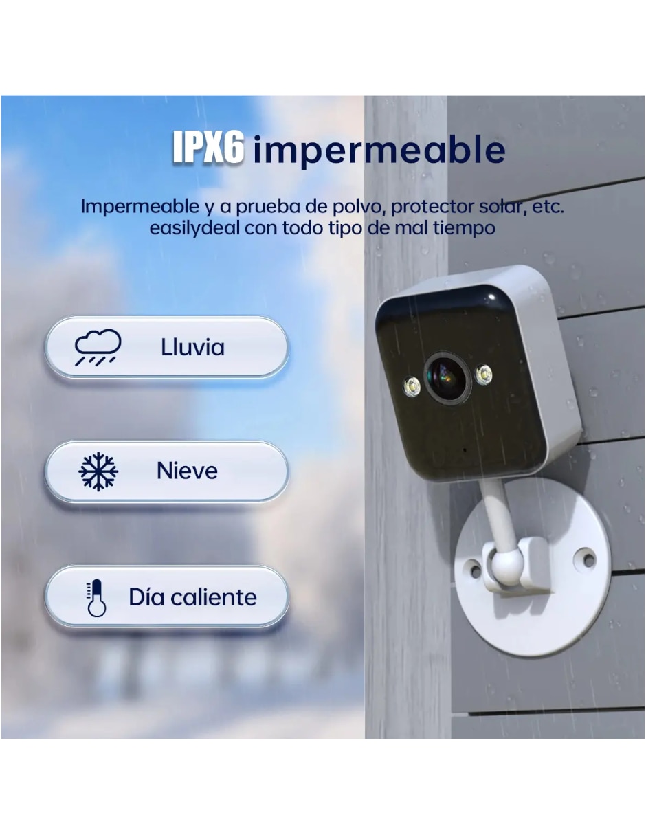 Cámara Wi-Fi de seguridad modelo inalámbrica Full HD 360° visiòn nocturma para interior y exterior