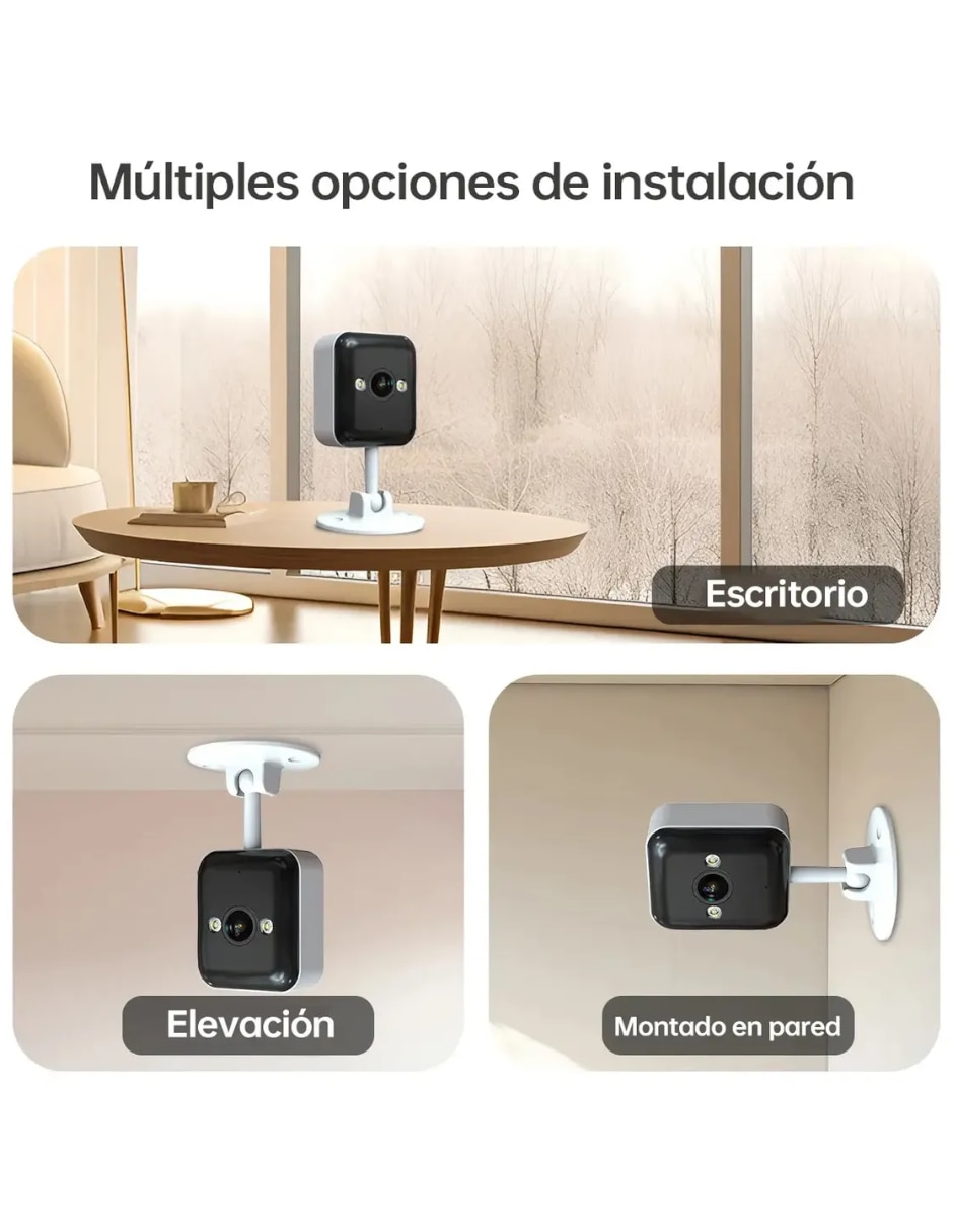 Cámara Wi-Fi de seguridad modelo inalámbrica Full HD 360° visiòn nocturma para interior y exterior