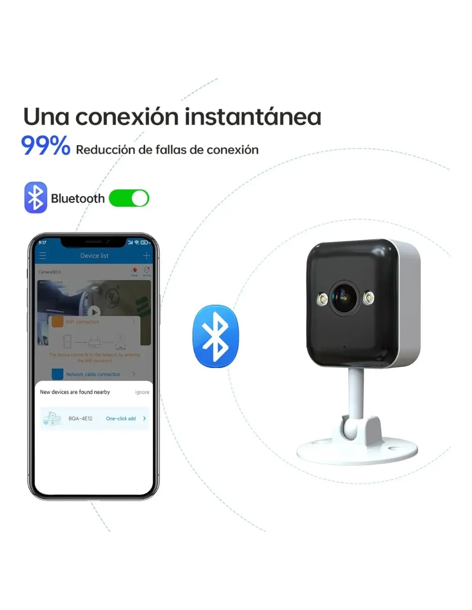 Cámara Wi-Fi de seguridad modelo inalámbrica Full HD 360° visiòn nocturma para interior y exterior