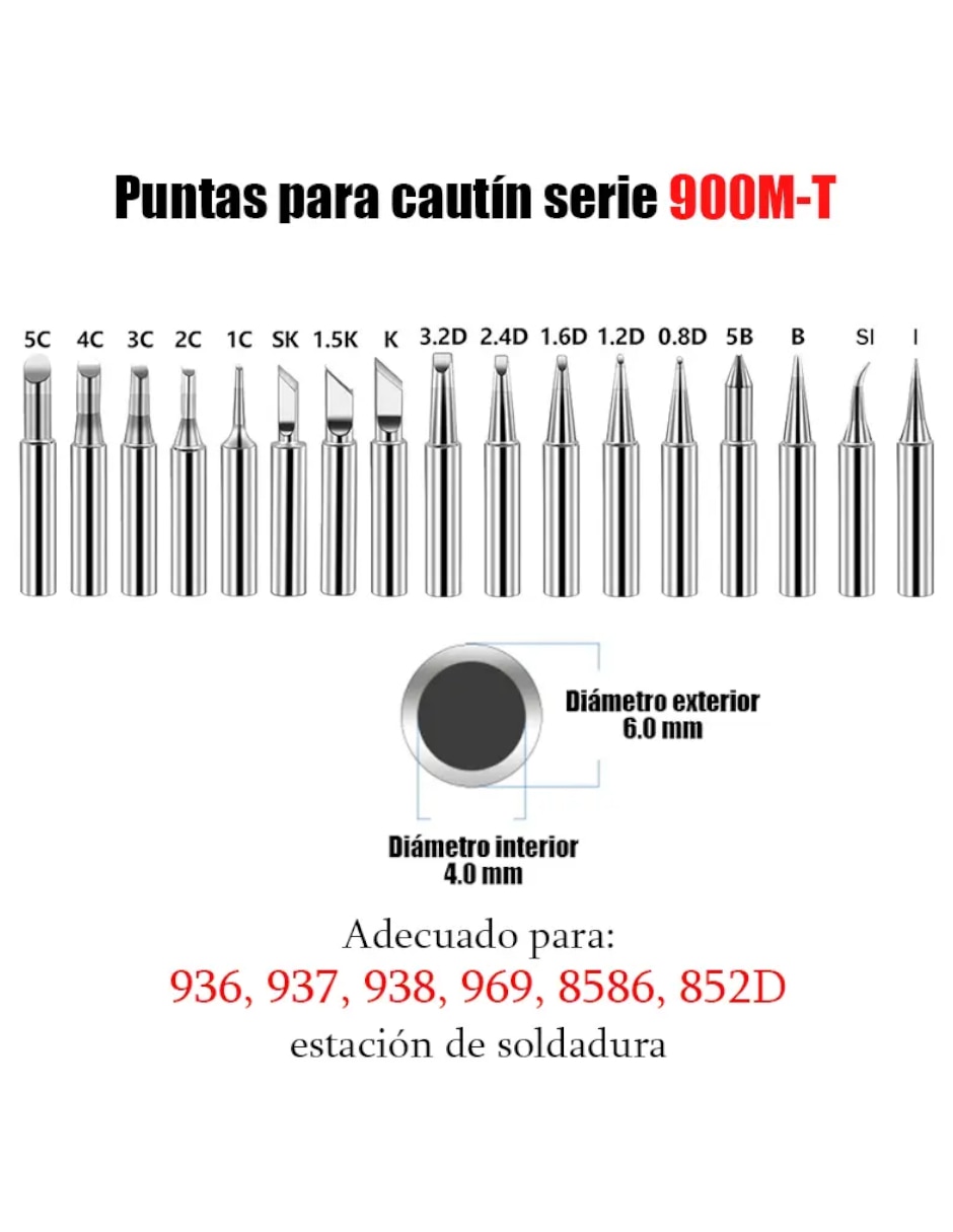 Juego de puntas puntas cautin 5