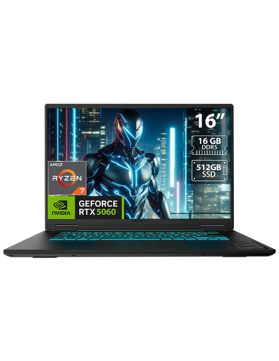 Laptop gamer A16 16 pulgadas WUXGA AMD Ryzen 7 NVIDIA GeForce RTX 5060 16 GB RAM 512 GB 2