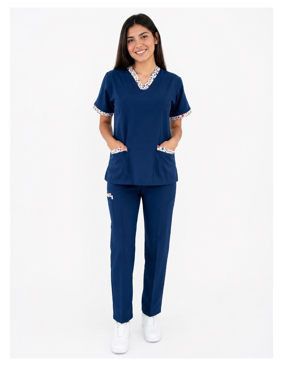 Set filipina-pantalón estilo recto para mujer