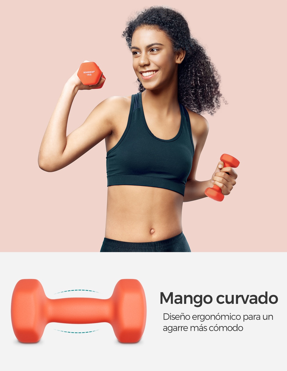 Set mancuernas de peso fijo 2 kg 2 piezas 5