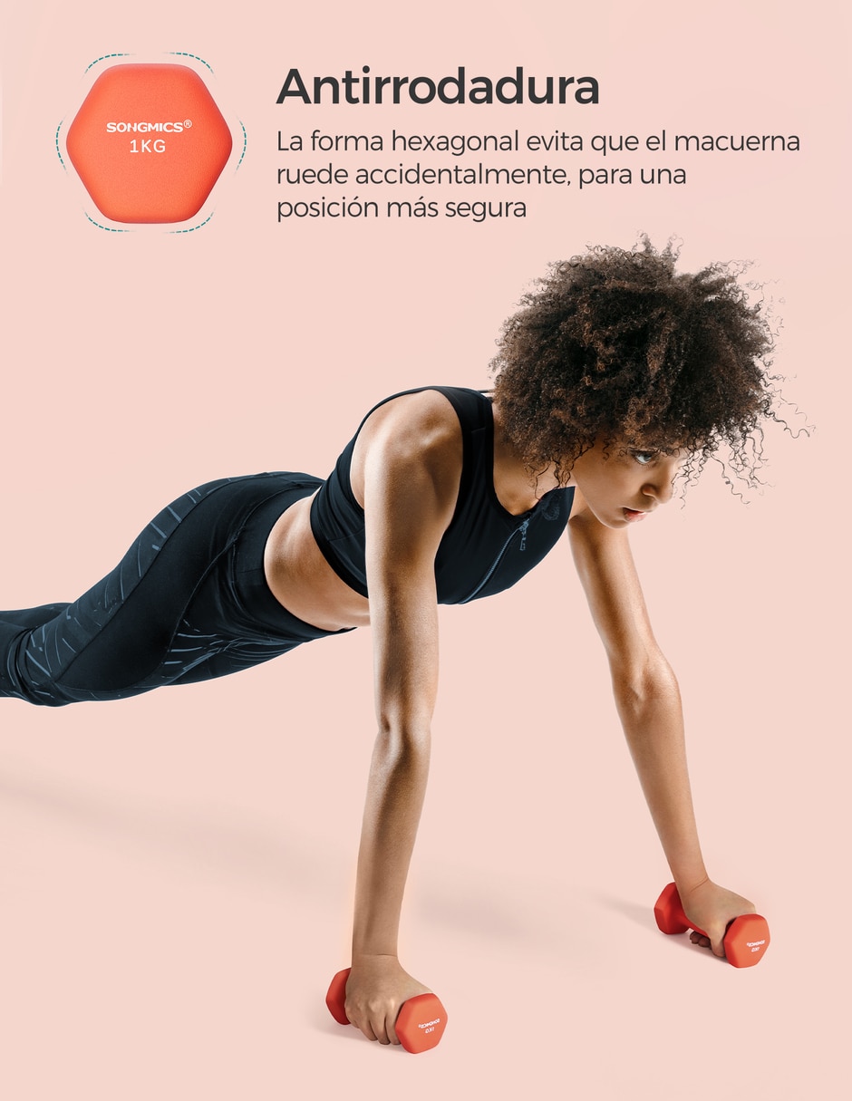 Set mancuernas de peso fijo 2 kg 2 piezas 2