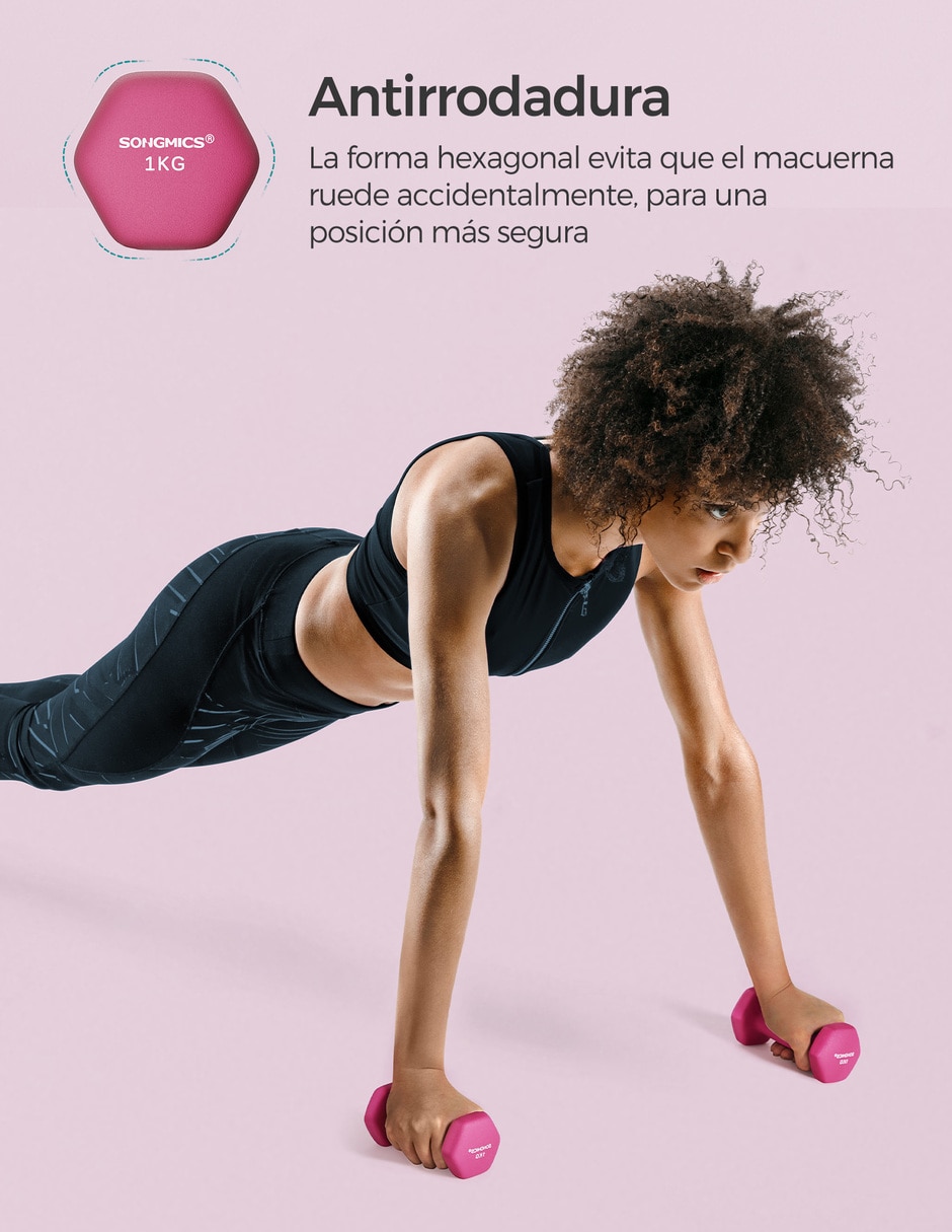 Set mancuernas de peso fijo 2 kg 2 piezas 4