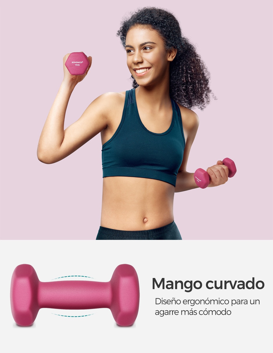 Set mancuernas de peso fijo 2 kg 2 piezas 6