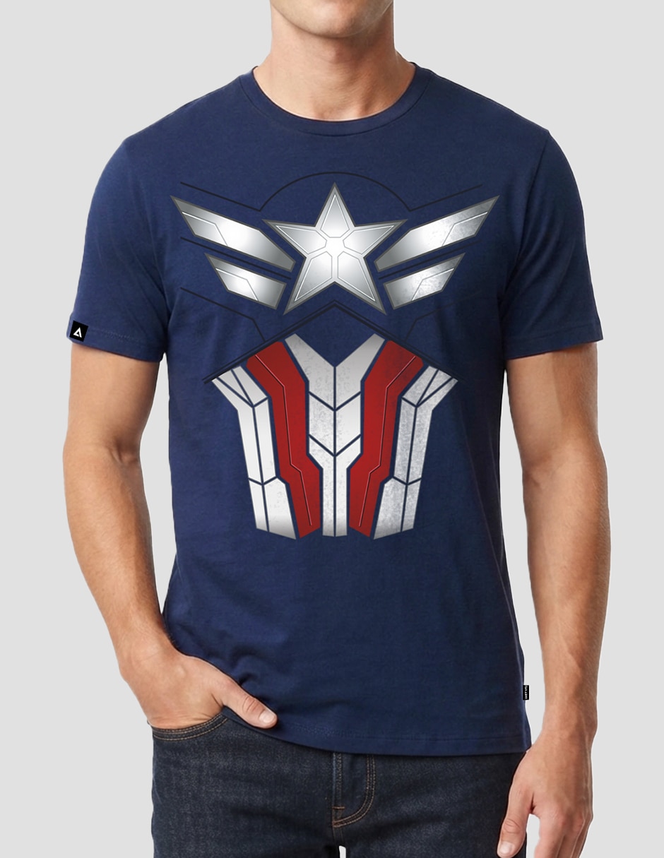 Playera Torso Capitan América cuello redondo para hombre 2
