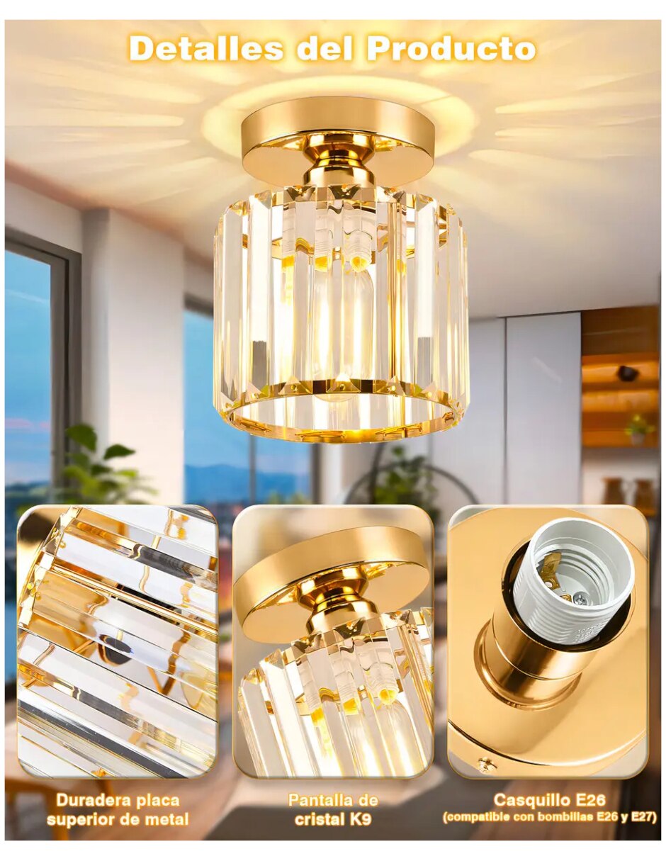 Lampara colgante incandescente y led