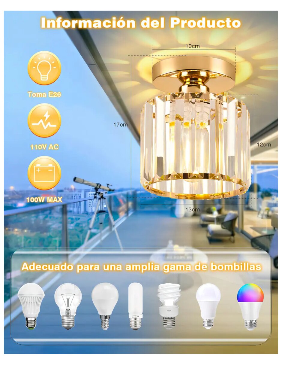 Lampara colgante incandescente y led 5