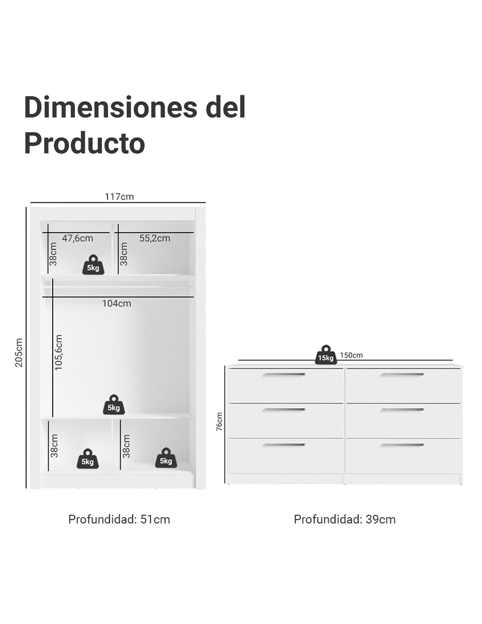 Ropero armable mddr02006709 de mdp 10