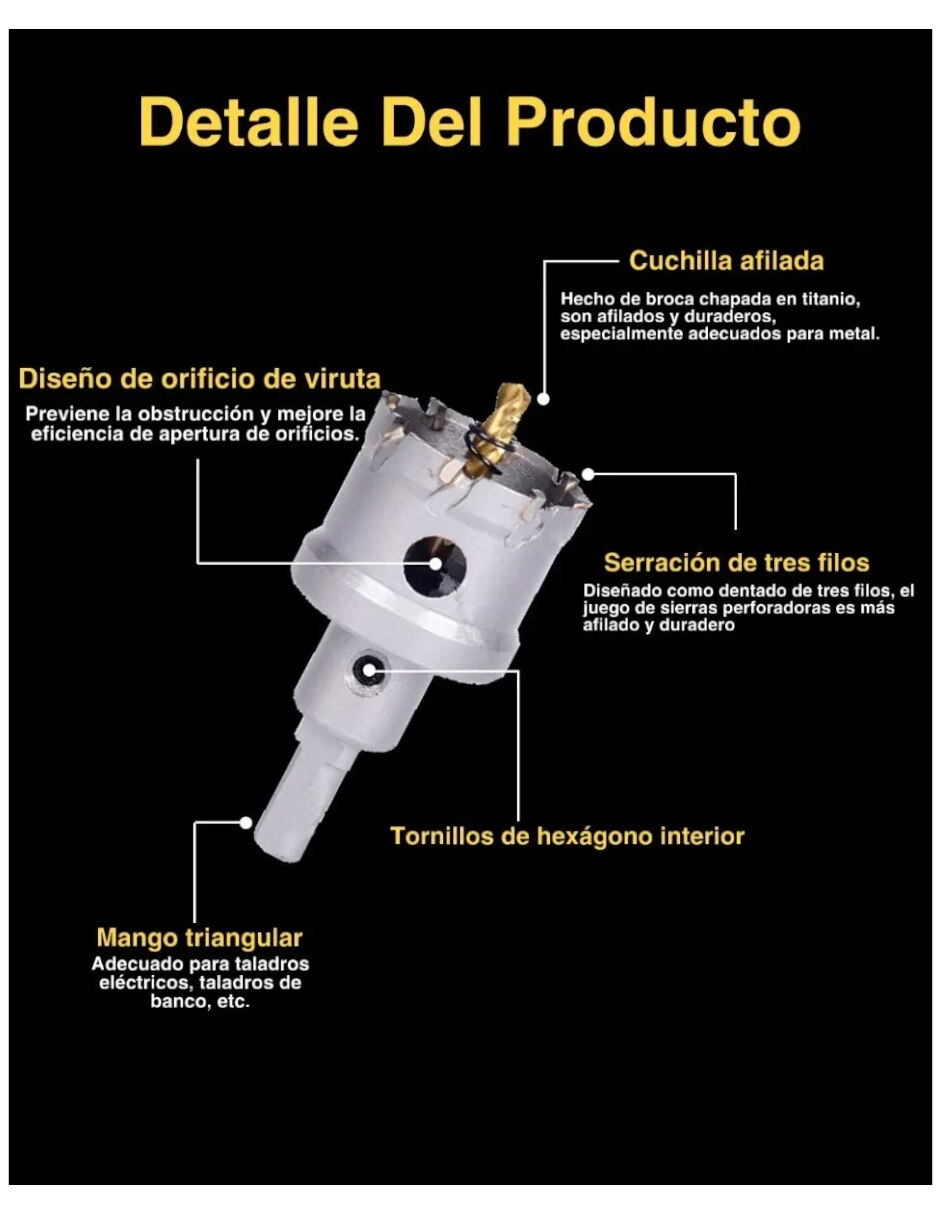 Juego brocas multimateriales con 10 piezas