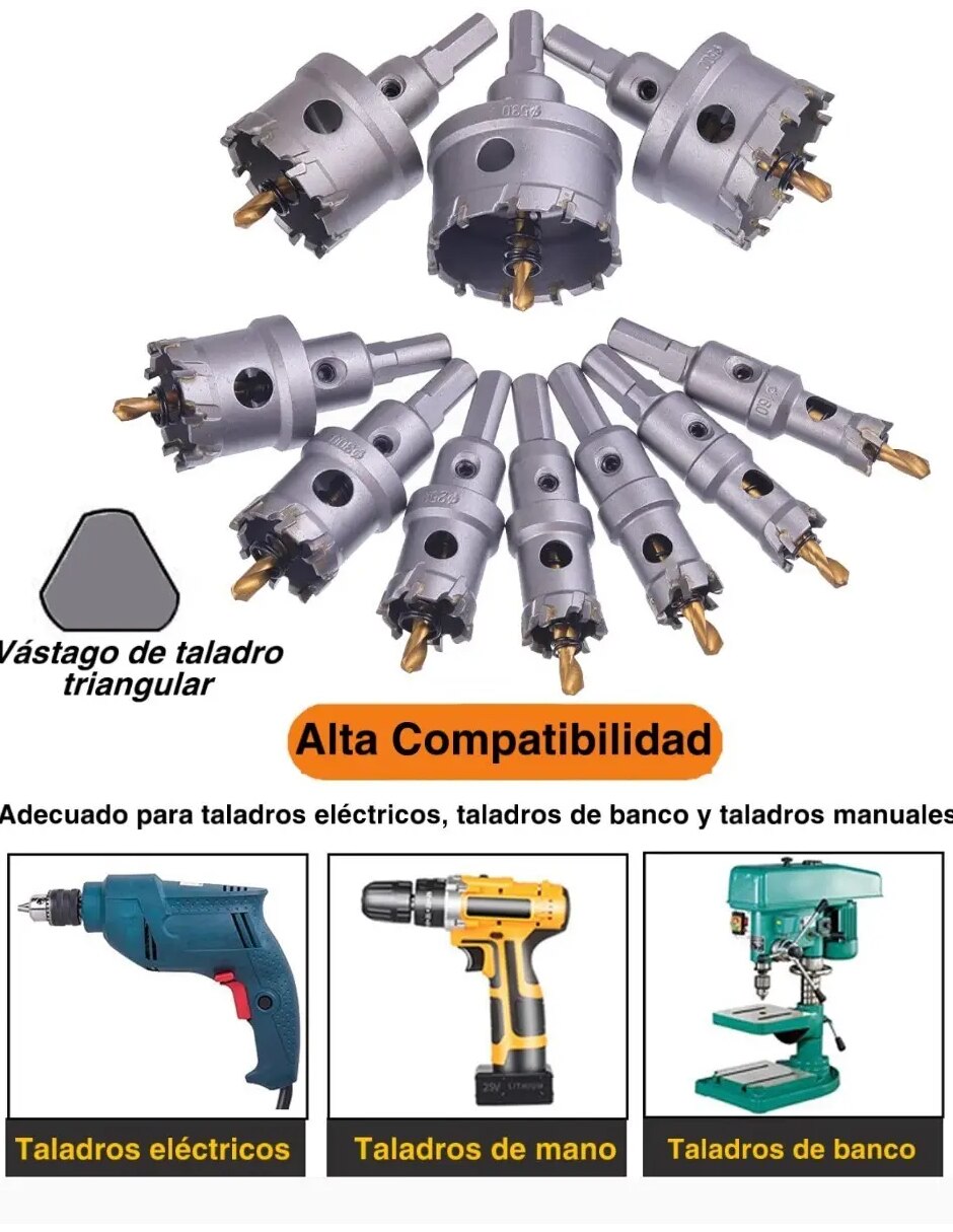 Juego brocas multimateriales con 10 piezas