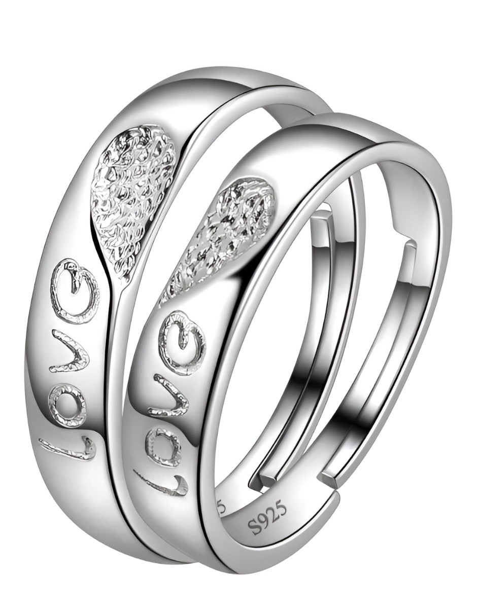 Set anillo redondo P 925 de plata brillante