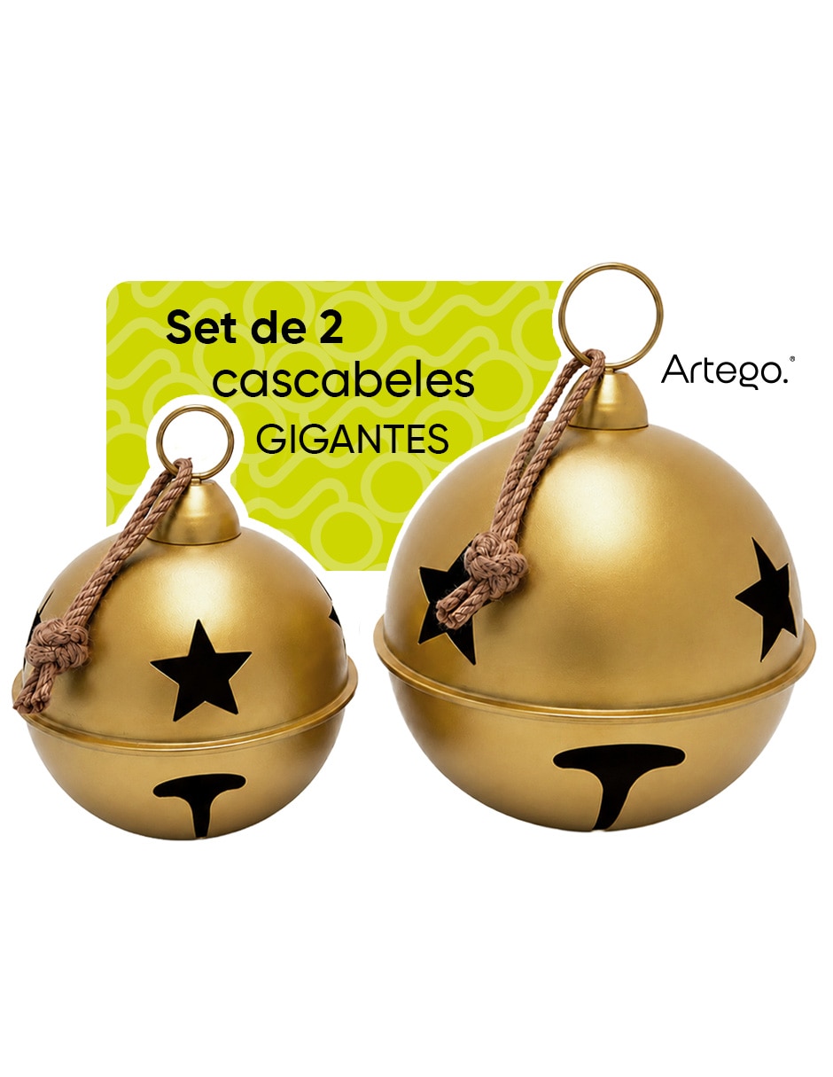 Cascabeles Gigantes 2 piezas estampado liso