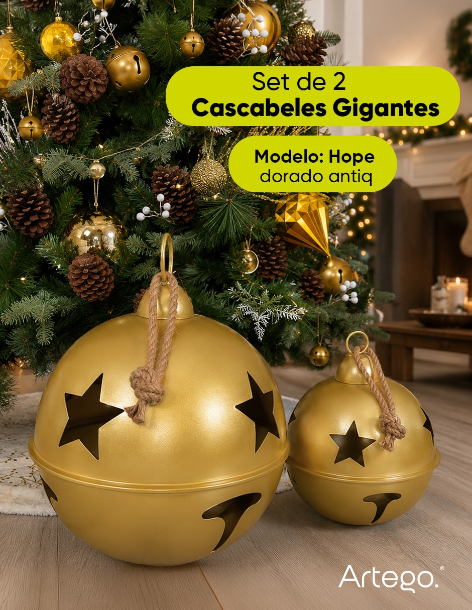 Cascabeles Gigantes 2 piezas estampado liso 3