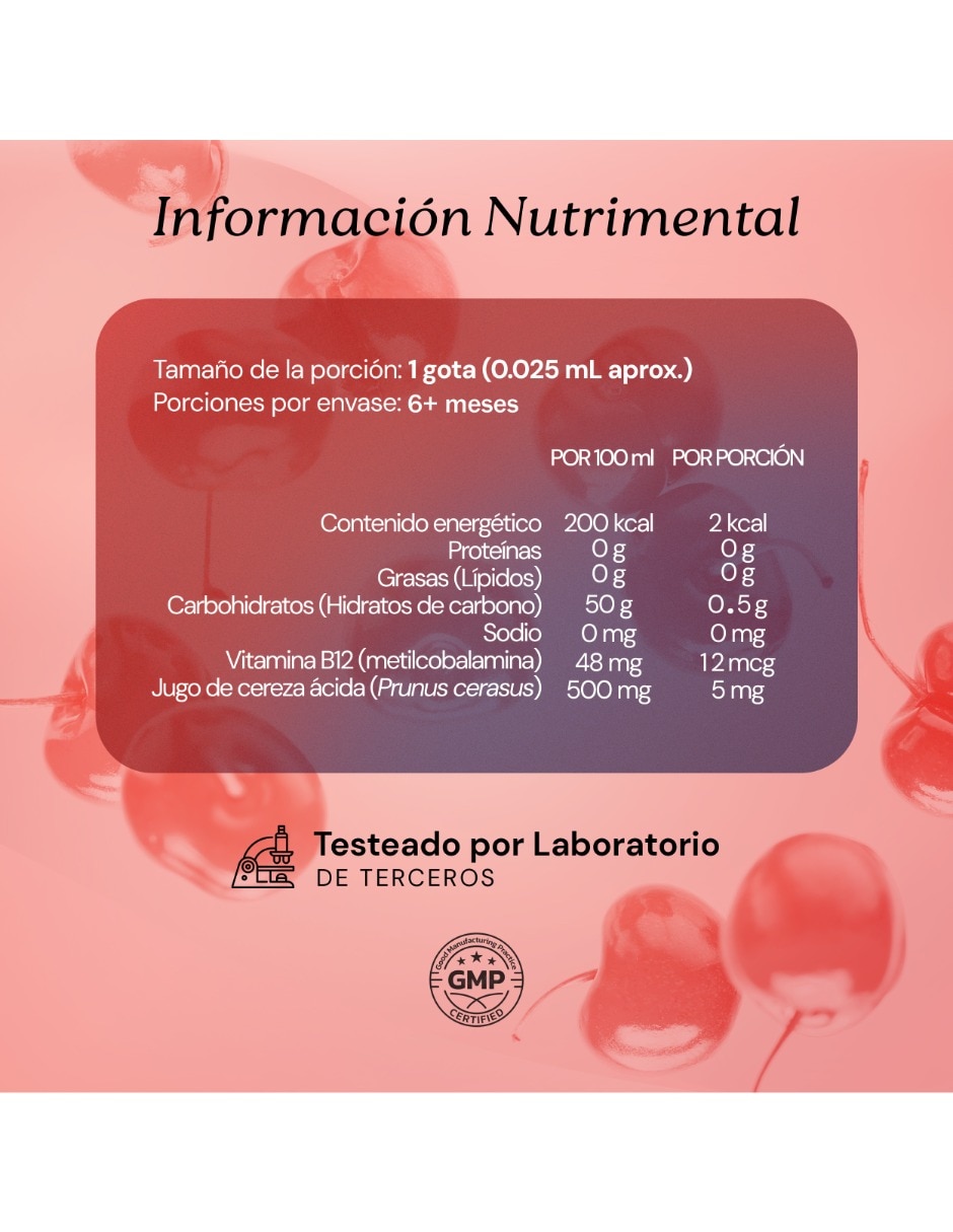 Metilcobalamina con vitamina B12 sabor cereza de 59 ml 4