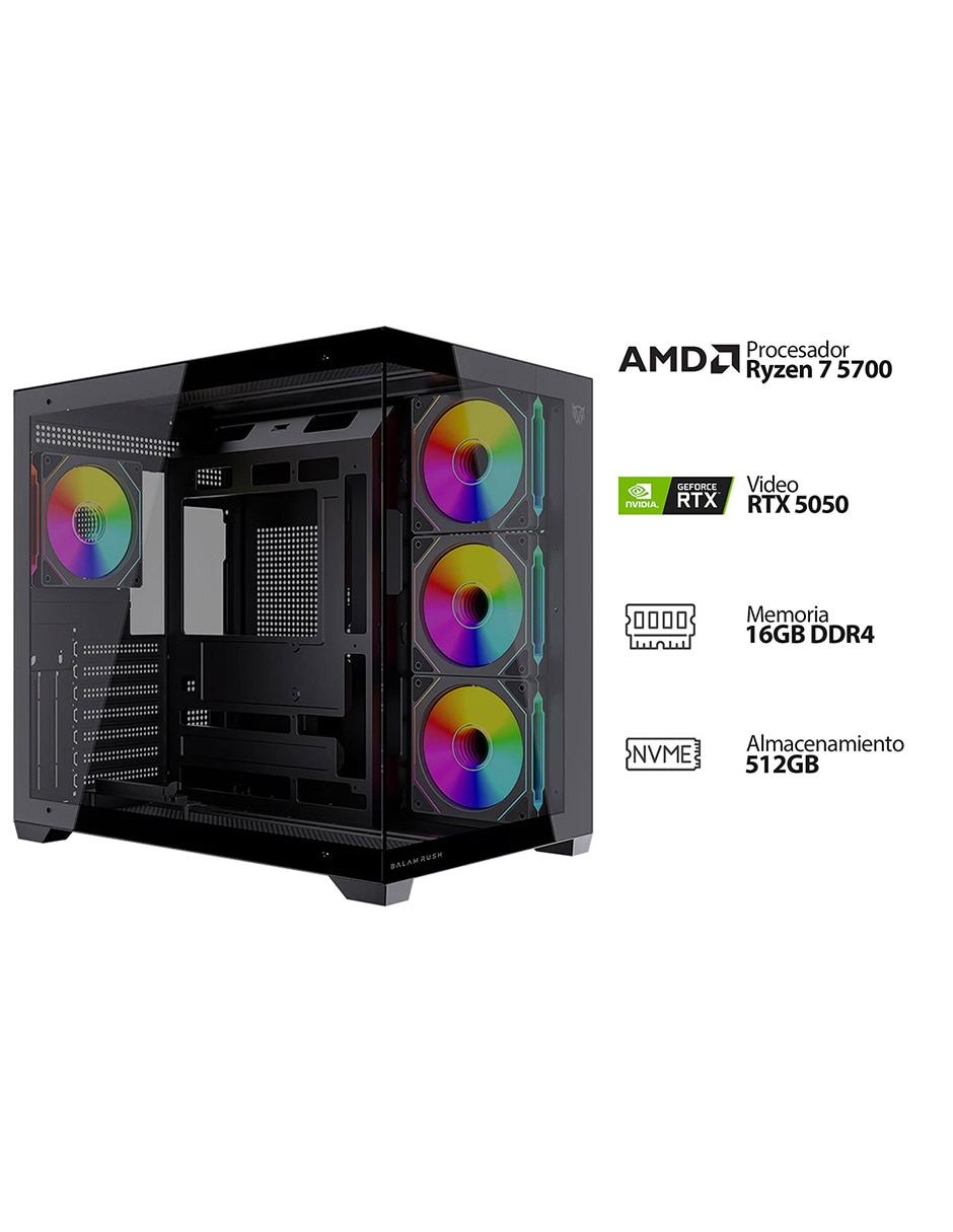 Computadora de escritorio PWBR75700-5050GM AMD Ryzen 7 NVIDIA GeForce RTX 5050 16 GB RAM 512 GB