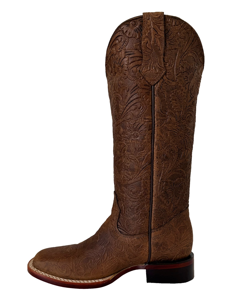 Bota cowboy abajo de la rodilla de piel para mujer 2
