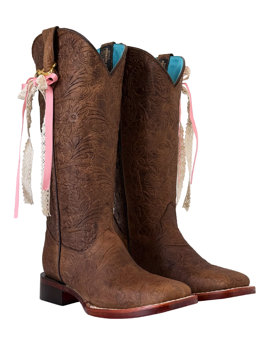 Bota cowboy abajo de la rodilla de piel para mujer 3