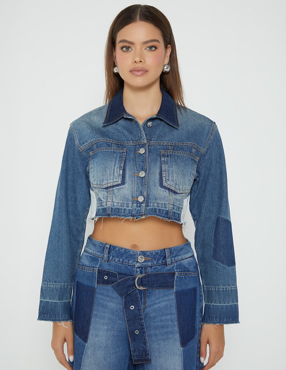 Chamarra denim de mezclilla para mujer Chamarra denim de mezclilla para mujer