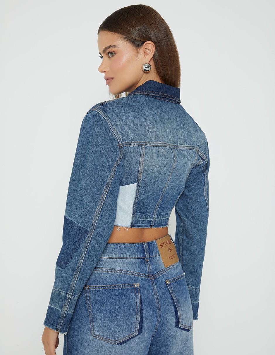 Chamarra denim de mezclilla para mujer 4