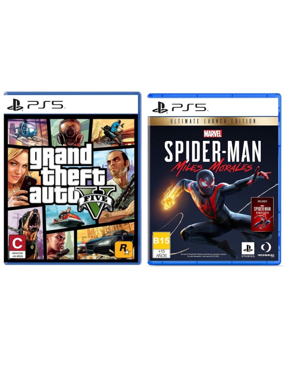 Grand Theft Auto V + Marvel's Spider Man Miles Morales Ultimate Edition Bundle para PS5