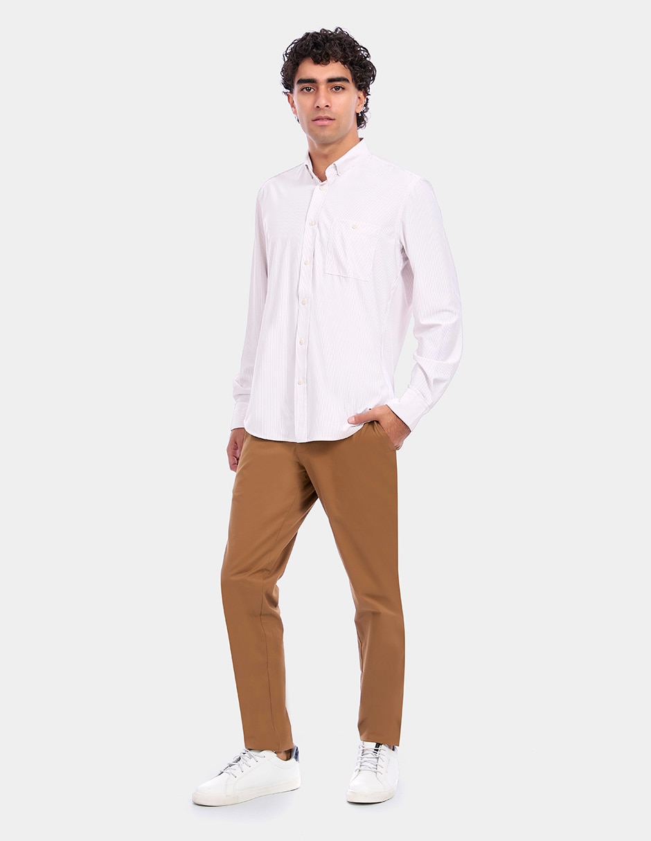 Camisa business casual manga larga para hombre 4