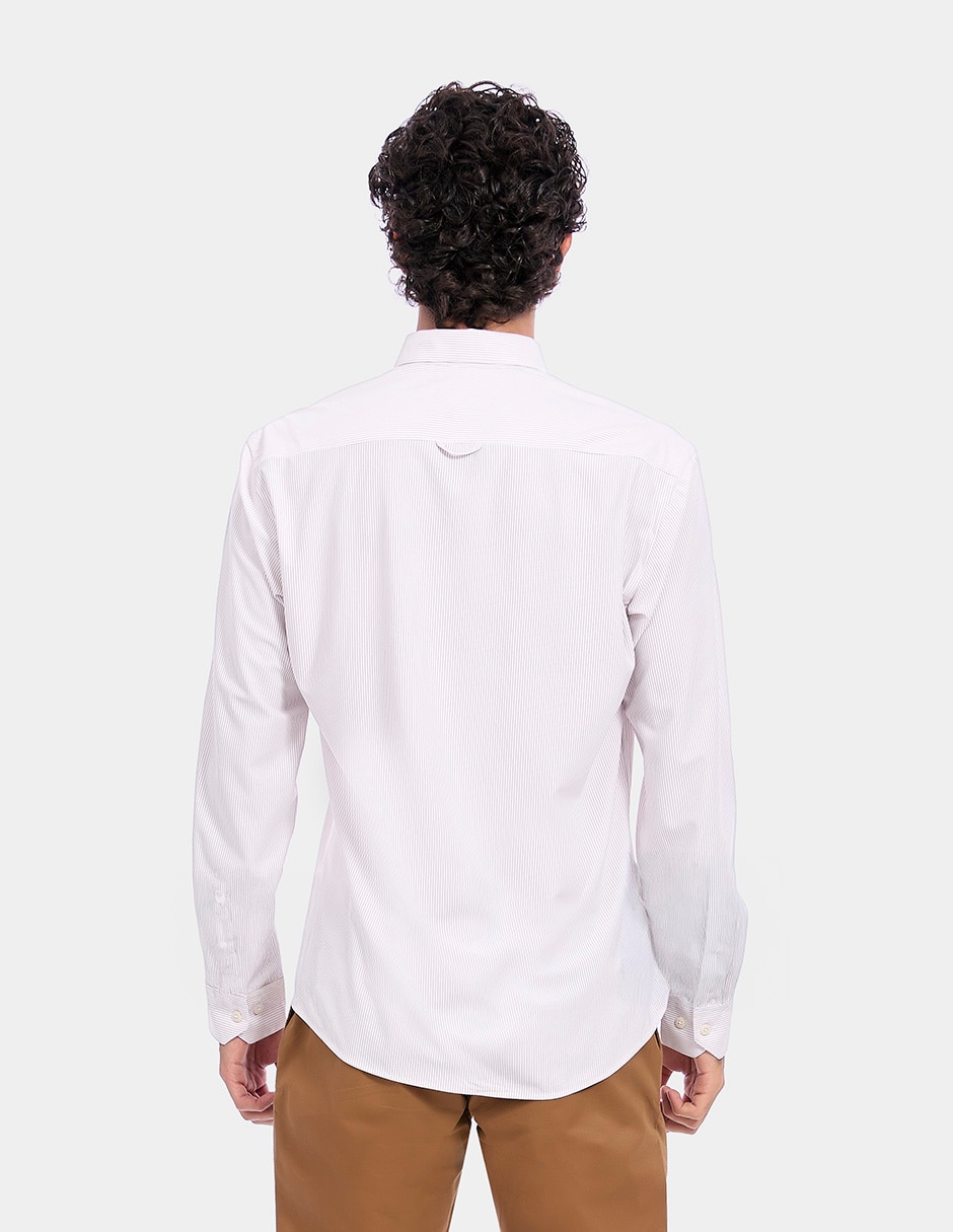 Camisa business casual manga larga para hombre 2