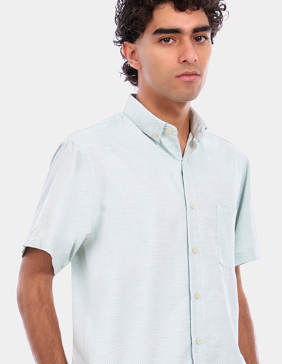 Camisa business casual manga corta para hombre 4