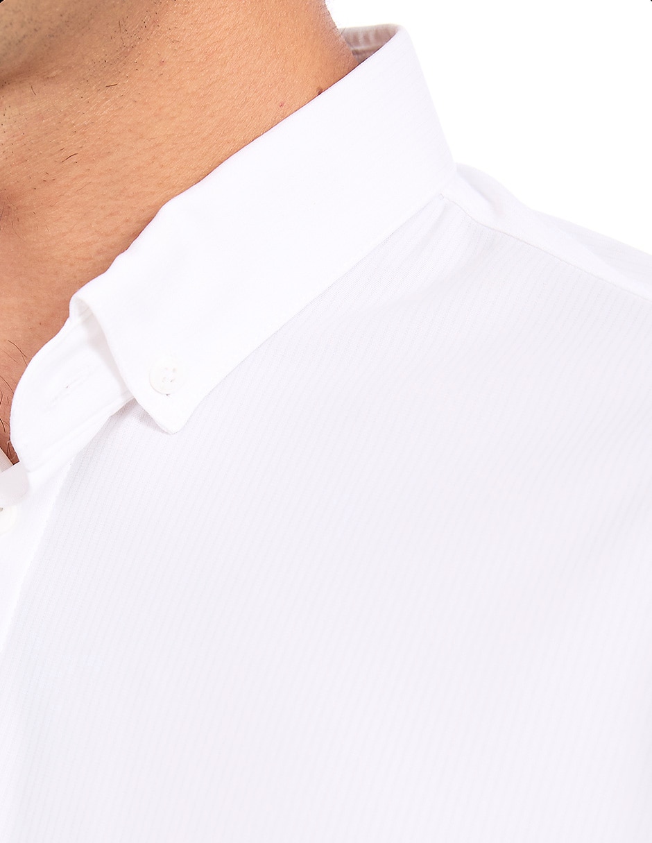 Camisa business casual manga larga para hombre 6
