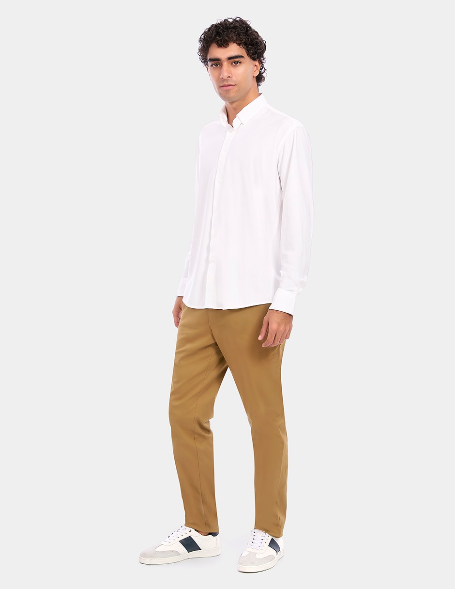 Camisa business casual manga larga para hombre 5