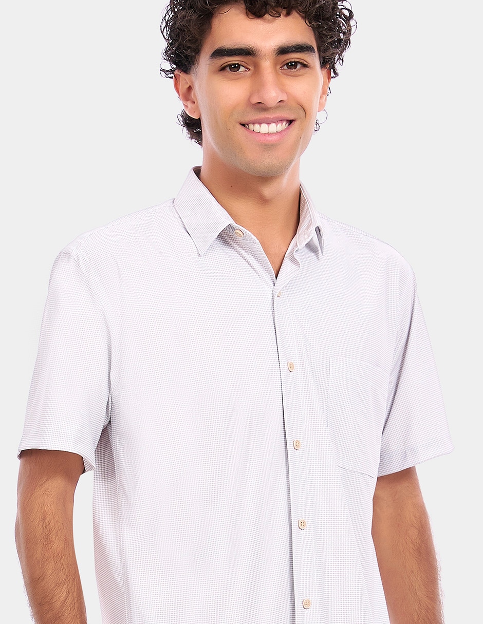 Camisa business casual manga corta para hombre 4