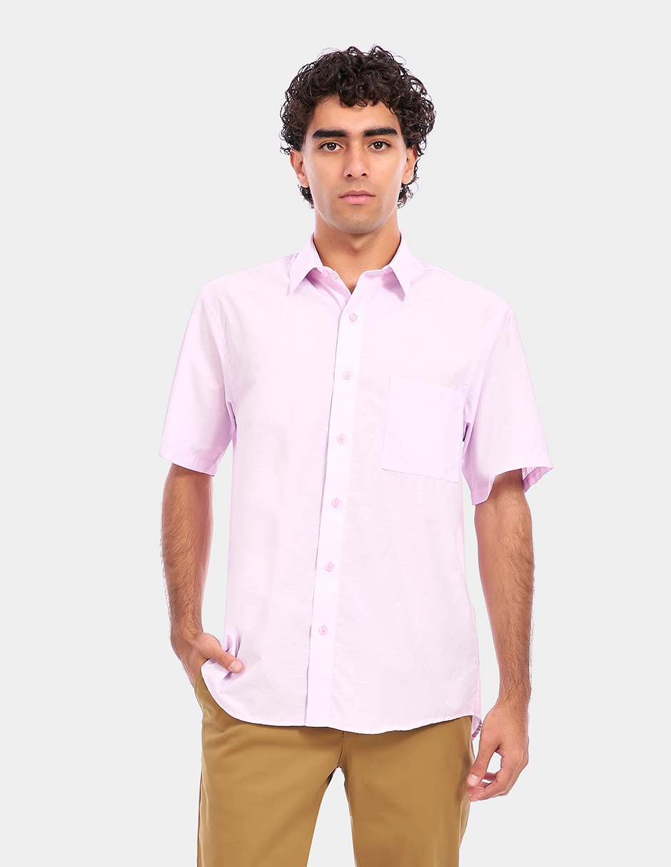 Camisa business casual y algodón manga corta para hombre Camisa business casual y algodón manga corta para hombre